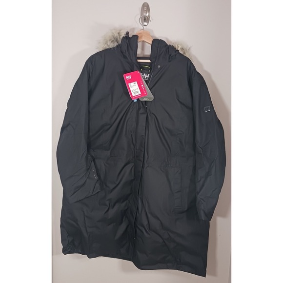 Helly Hansen Parka Insulated Black Winter Women's Senja Jacket Size 2X New